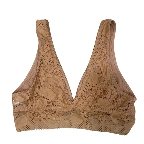Aerie Paradise Lace Plunge Bralette Size
Small -  Tan / Terracotta - Picture 6 of 7